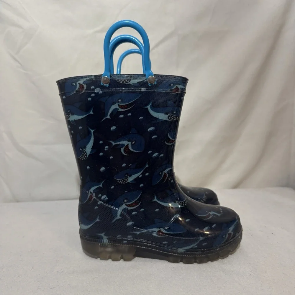 Little Kid Casual Rain Boots Shark‎ Design Size 8C
